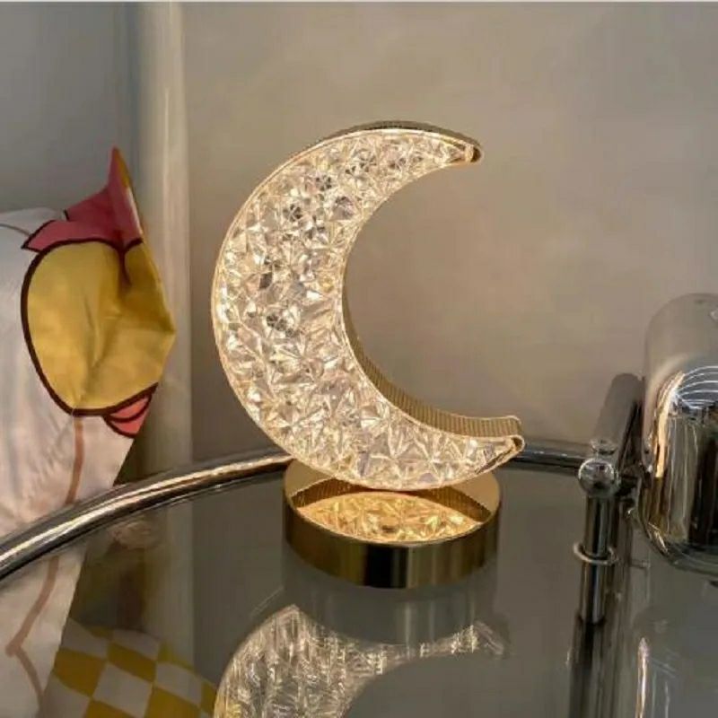 أباجورة كريستال شكل الهلال🌙