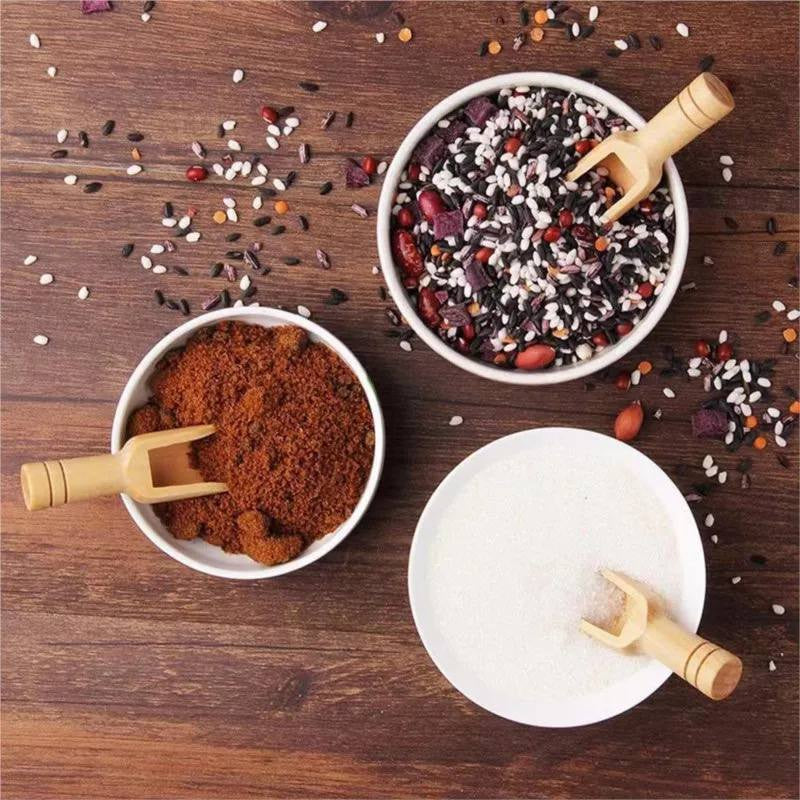 ✨ جاروف توابل خشب بامبو | طقم 6 قطع 🌶🧂
