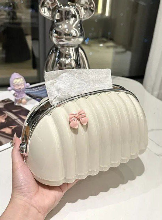 علبة مناديل بتصميم شنطة من الأكريليك 😍